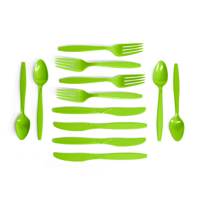 Apple green recycled plastic cutlery