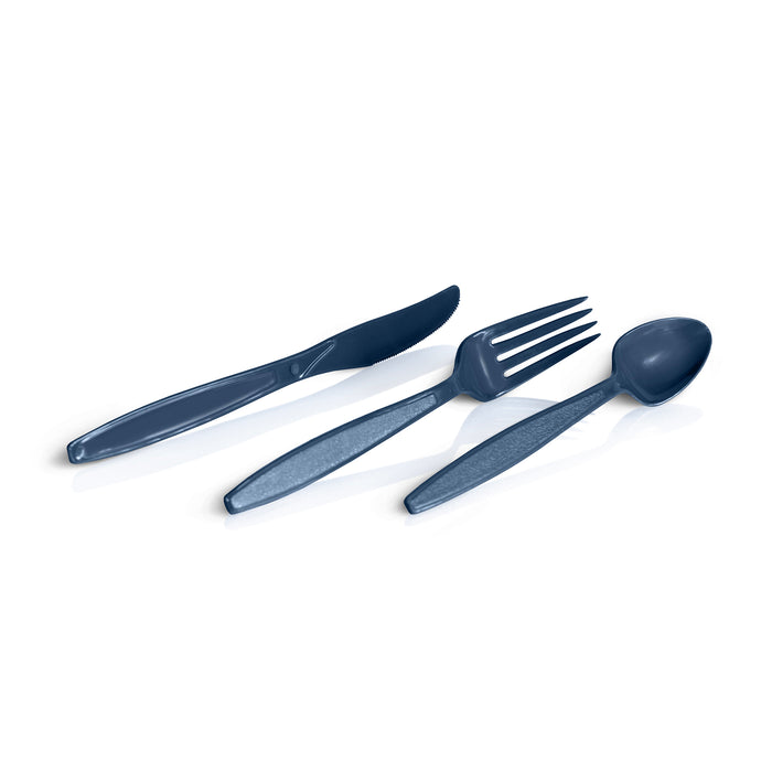 Midnight blue recycled plastic cutlery