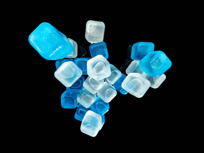 CUBED ICE Reusable Ice Cubes in Blue & Clear (10 lb Bag) | Food-Safe & Non-Melting