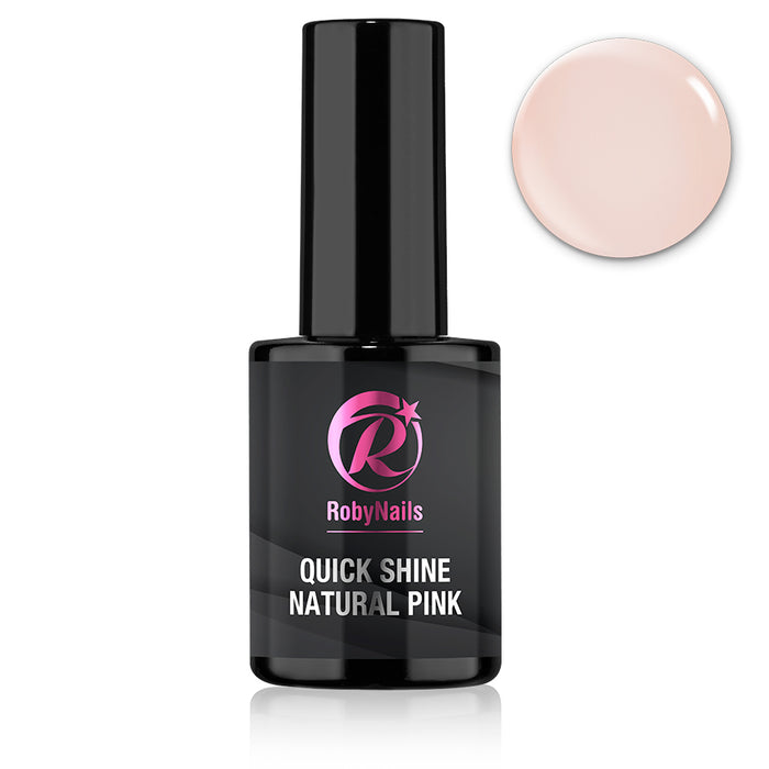 RobyNails Quick Shine Natural Pink – High-Gloss, Self-Leveling Gel with a Natural Pink Tint