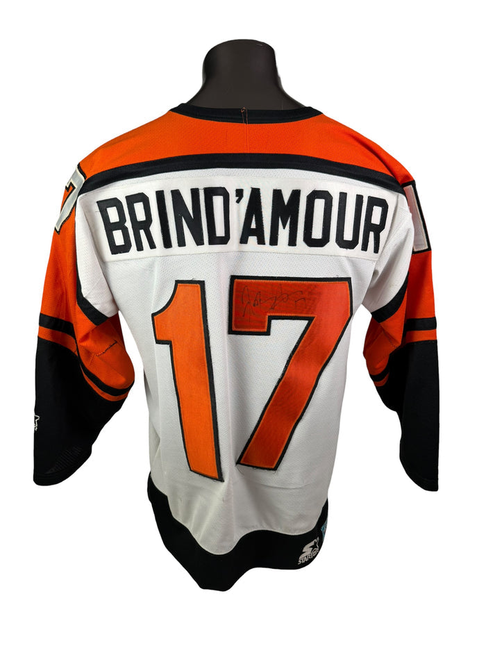 ROD BRIND'AMOUR  PHILADELPHIA FLYERS VINTAGE 1990'S AUTHENTIC SIGNED STARTER JERSEY ADULT LARGE