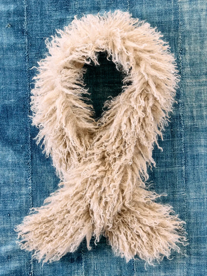 Round Top Collar Scarf - Tan-view 2