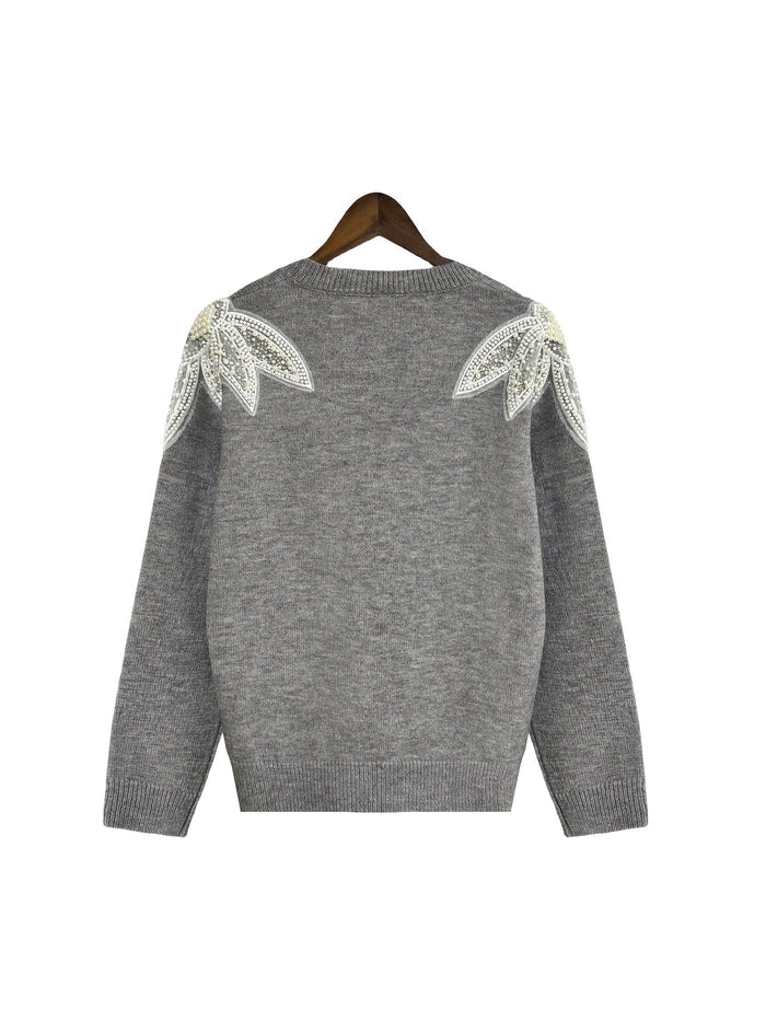 Trui Dames | Kralen Schouderdetail & Comfortabele Pasvorm