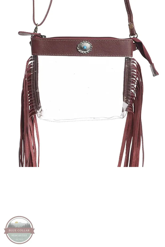 Myra Bag S-9553 Azura Chocolate Clear Bag hanging view