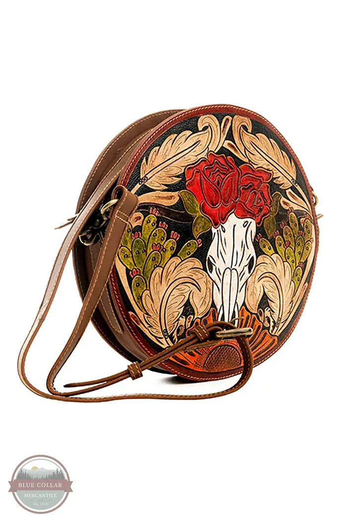 S-9617 Winds of the Rose Round Bag | Myra purse side view