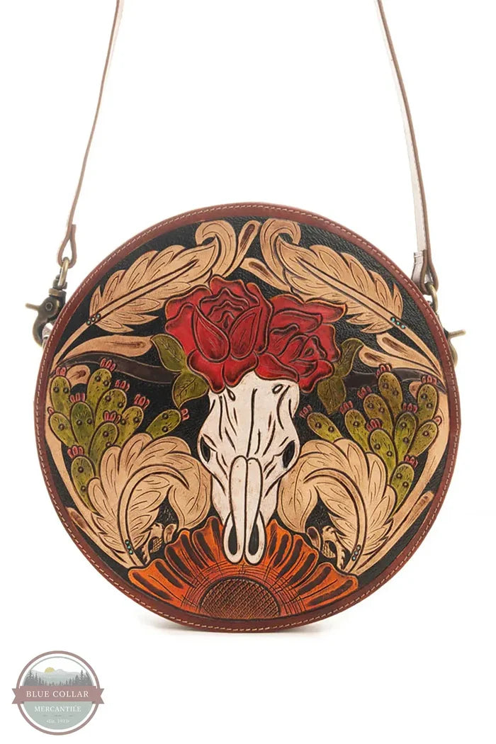 S-9617 Winds of the Rose Round Bag | Myra purse front view
