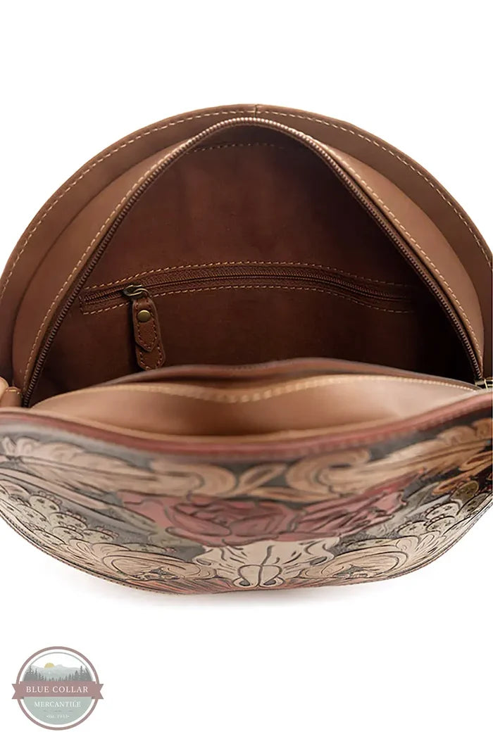 S-9617 Winds of the Rose Round Bag | Myra purse inside view