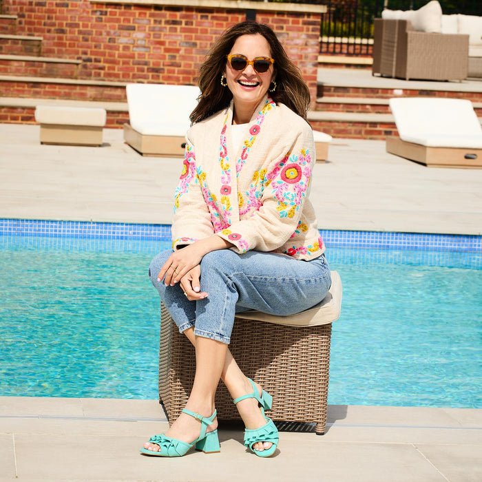 Sadie: Aqua Suede Shoes Sole Bliss