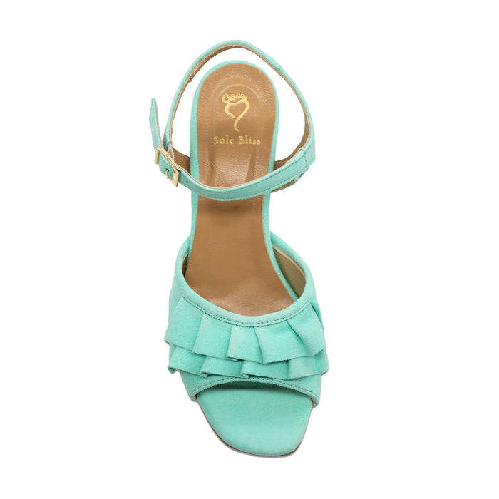Sadie: Aqua Suede Shoes Sole Bliss