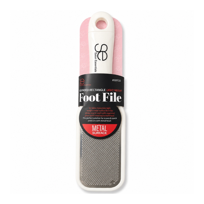 Salon Essentials SEFC03 lightweight rounded rectangle foot file for removing calluses smoothing rough heels and professional pedicure foot care