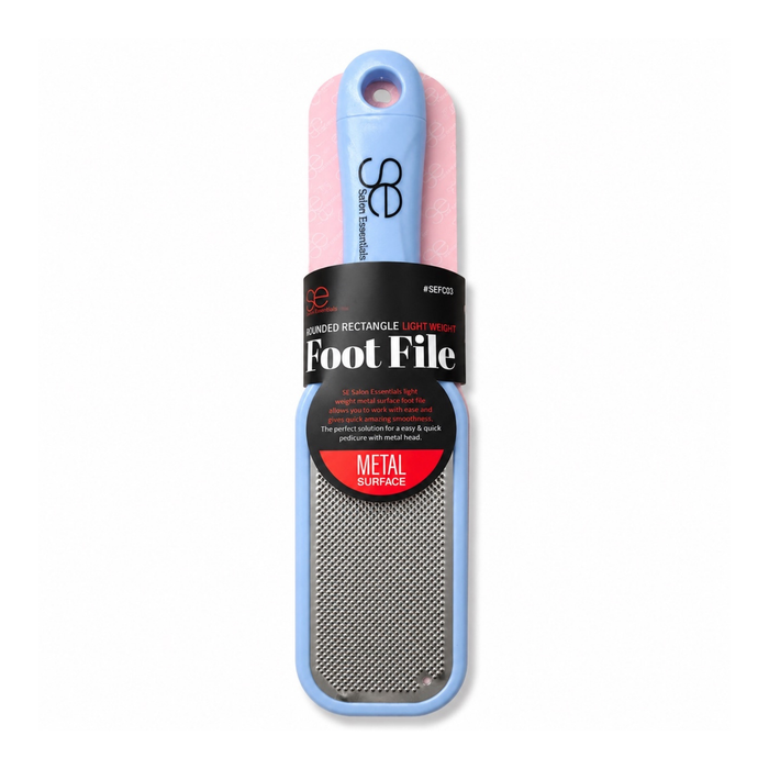 Salon Essentials SEFC03 lightweight rounded rectangle foot file for removing calluses smoothing rough heels and professional pedicure foot care