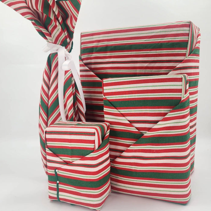 Waste Free Celebrations Scandi Julrander Furoshiki Gift Wraps - Set of 4