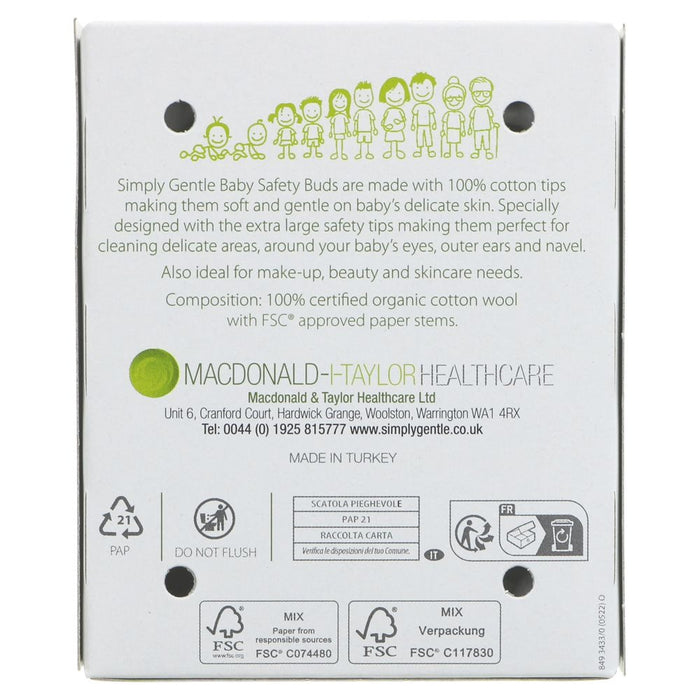 Eco-friendly baby care cotton buds.