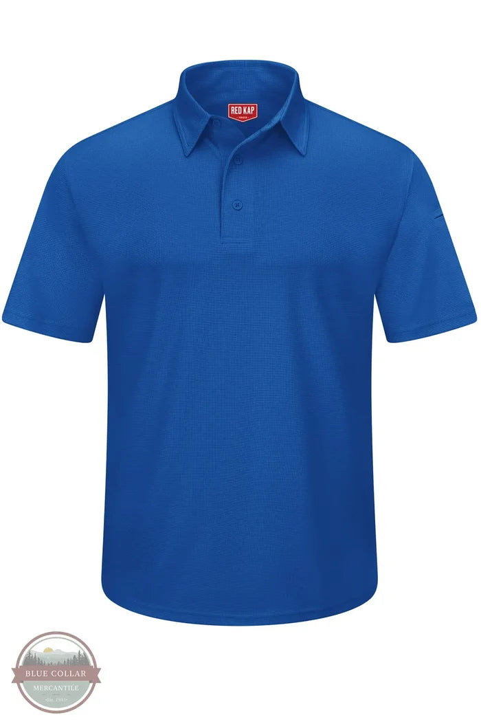 Red Kap SK90RB Men's Big &amp; Tall Short Sleeve Performance Knit Flex Series Pro Polo in Royal Blue front view