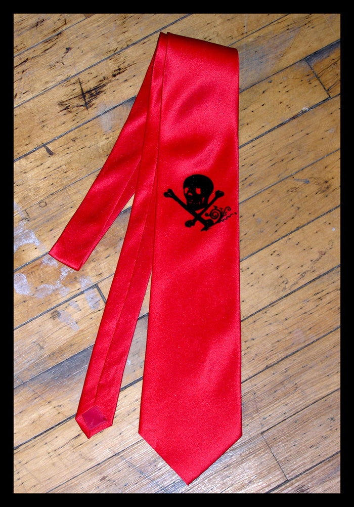 Black ink on red microfiber.