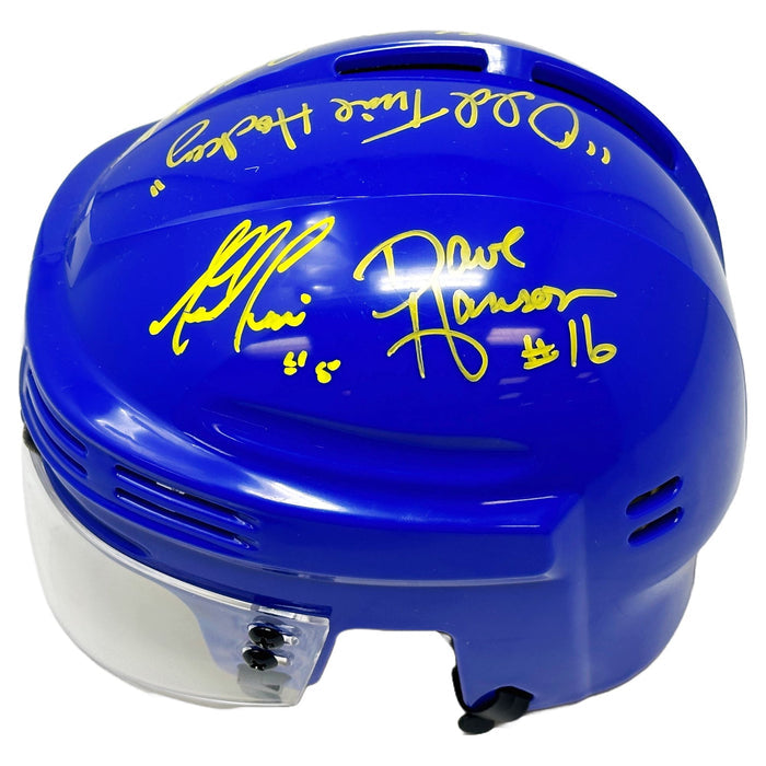 Slapshot Multi Signed Blue Chiefs Mini Helmet Signed Hockey Mini Helmet TSE Buffalo