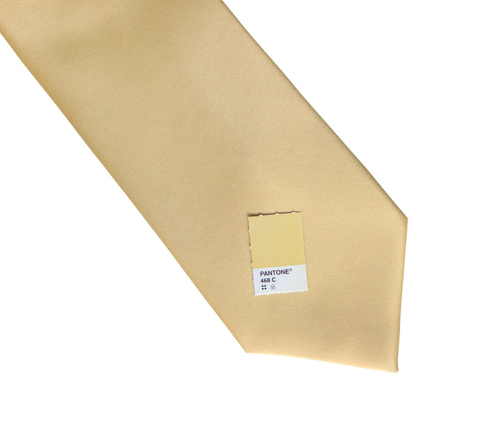 Tan solid color necktie, soft gold tie by Cyberoptix Tie Lab