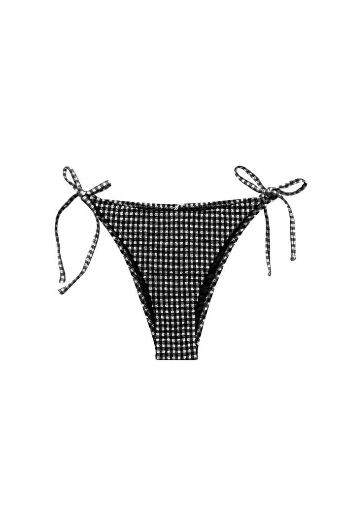 Solace textured bikini bottom in black gingham