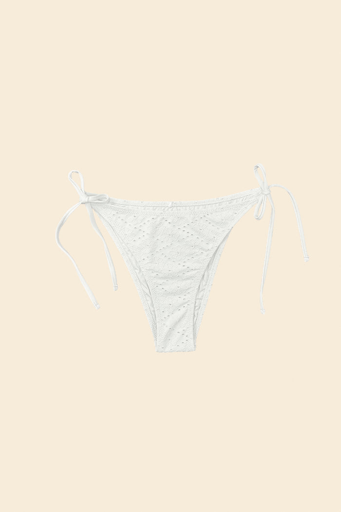Solace eyelet bikini bottom in white