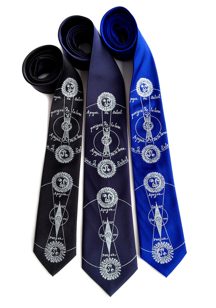 Blue Solar & Lunar Eclipse Neckties