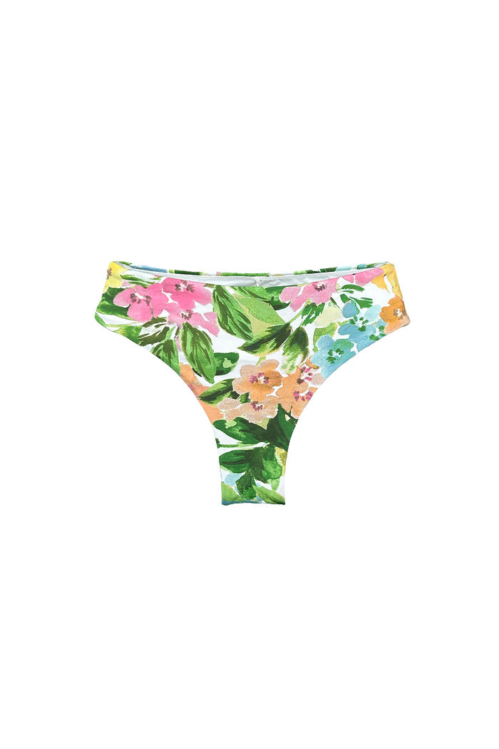 Solstice high-waisted bikini bottom in floral print