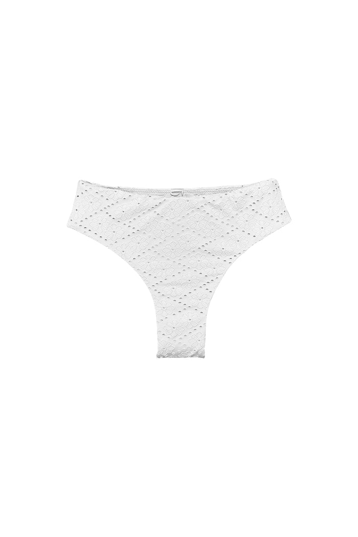 White eyelet high-waisted bikini bottom – Solstice