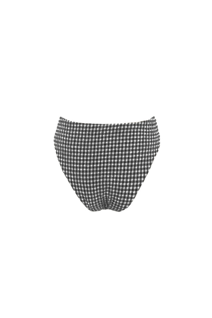 High-waisted black gingham swim bottom by Vacay Haven