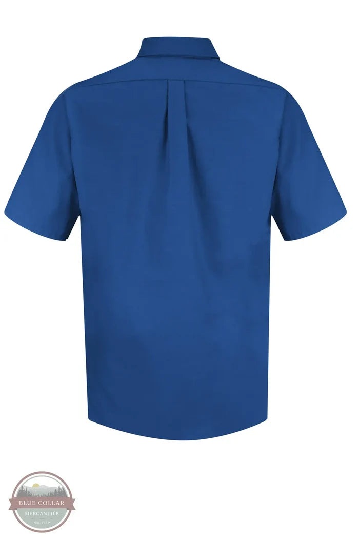 Red Kap SP80RB Men's Big &amp; Tall Short Sleeve Poplin Dress Shirt in Royal Blue back view