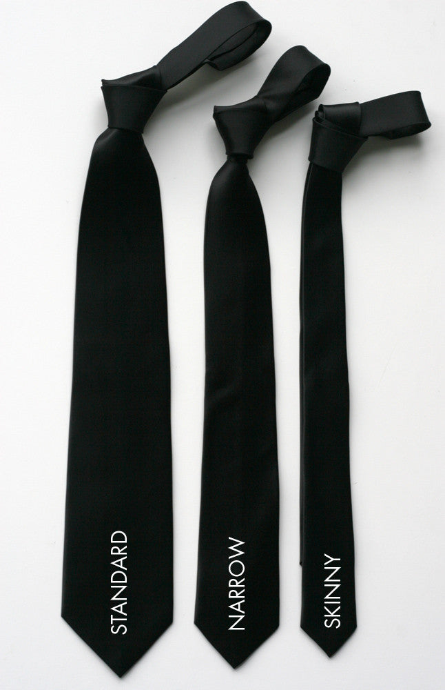 Width comparison: regular, narrow, skinny ties