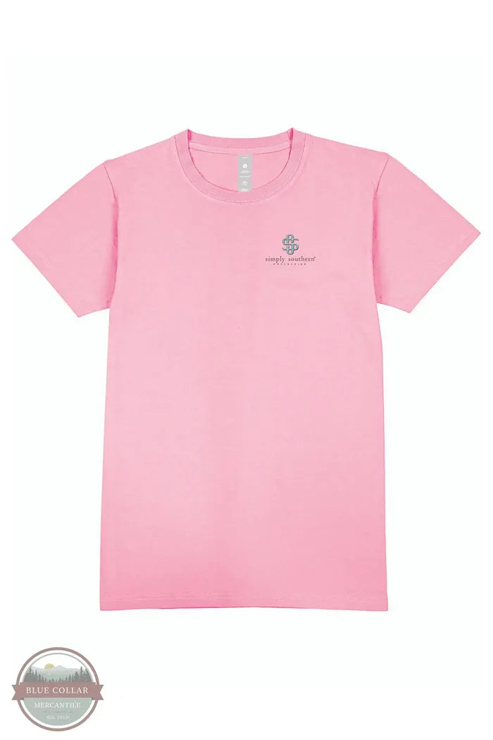 Simply Southern SS-JUST-FNCYCNDY Just A Good Ol' Girl T-Shirt in Pink, front view