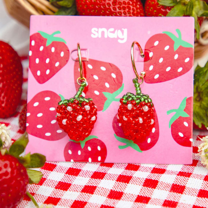 Strawberry Beaded Earrings