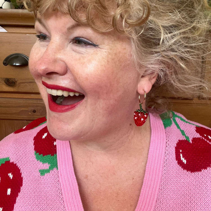 Strawberry Beaded Earrings