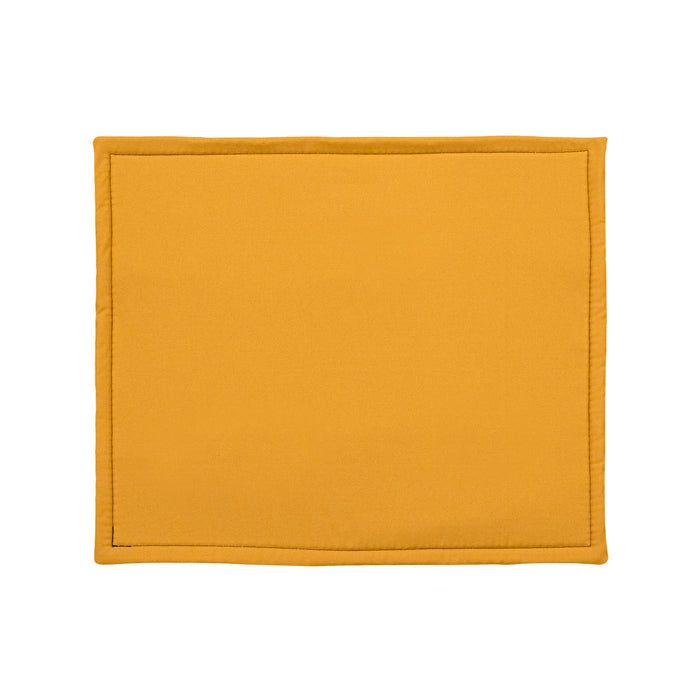Dog crate liner. Yellow On white back ground.