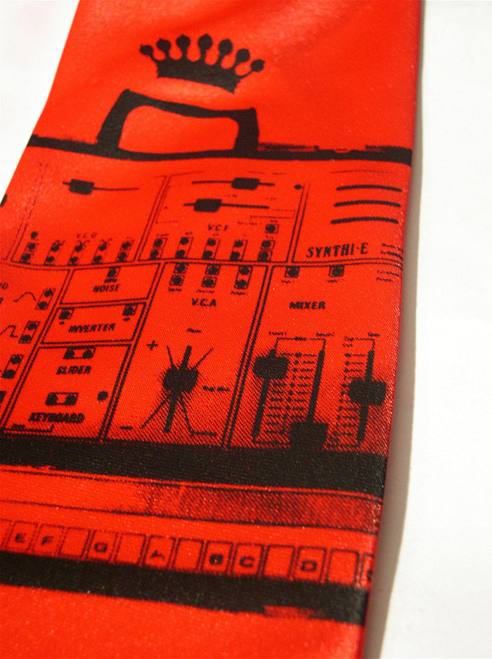 Black ink on red microfiber.