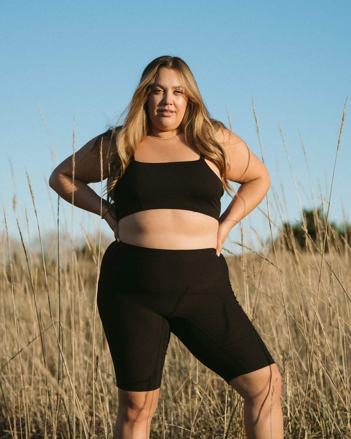 Black | Model is wearing size 2XL with Bike Short