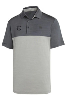 THREE SIXTY SIX MEN'S HEATHERED TWO-TONE GOLF POLO