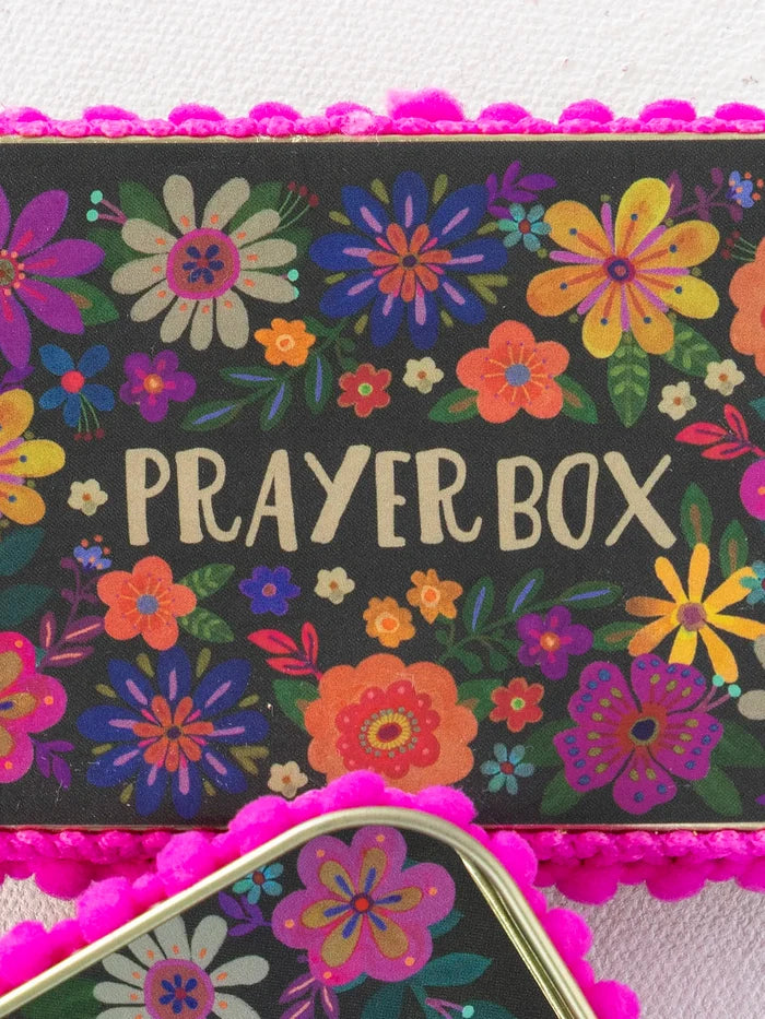 Tin Prayer Box - Black Floral-view 3