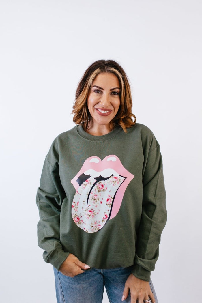 Tongues Out Graphic Pullover - FINAL SALE - Macoma Boutique555 Presales