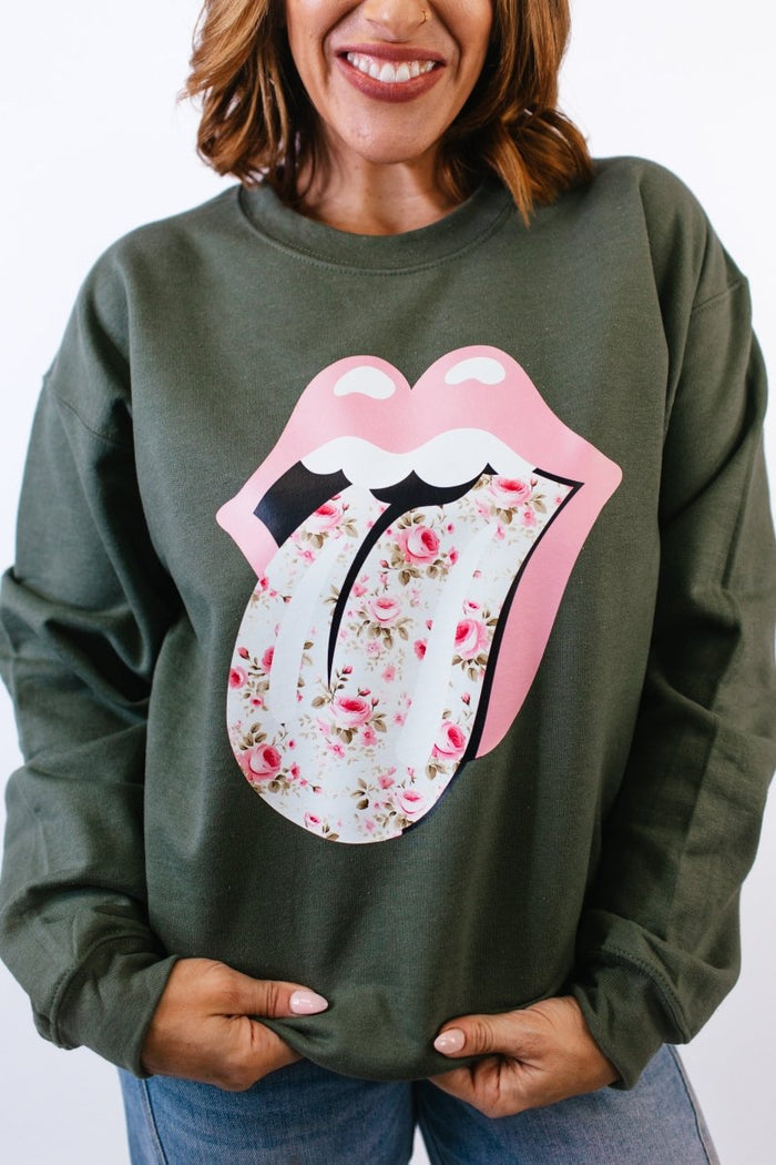 Tongues Out Graphic Pullover - FINAL SALE - Macoma Boutique555 Presales