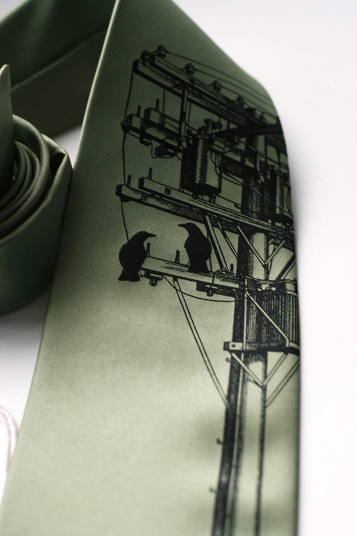 Black ink on sage narrow microfiber.