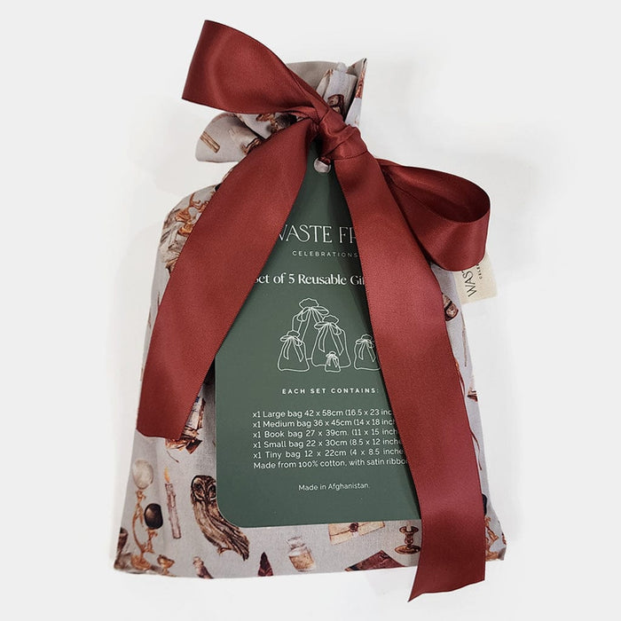 Waste Free Celebrations Set of 5 Tu Optimus Optimum Reusable Gift Bag Set