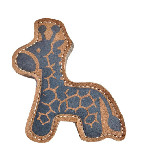 TUFF TOY GIRAFFE – Durable Eco-Friendly Dog Toy for All Breeds | Leather & Wool Chew Toy for Heavy Chewers