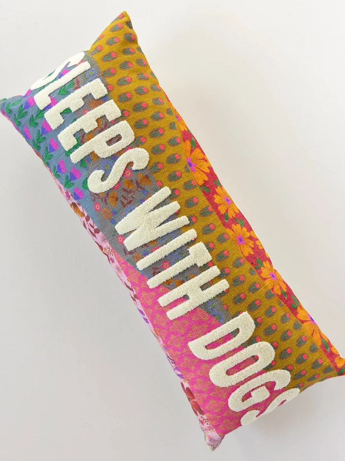 Tufted Lumbar Pillow - Sleeps With Dogs-view 2