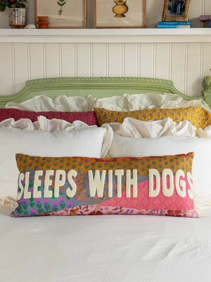 Tufted Lumbar Pillow - Sleeps With Dogs-view 3
