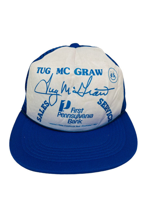 TUG MCGRAW PHILADELPHIA PHILLIES VINTAGE 1990'S MESH SNAPBACK ADULT HAT
