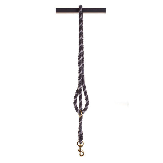 Strong wool rope dog lead with brass clips.