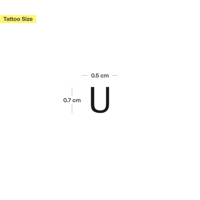 U - Großbuchstabe Tattoo