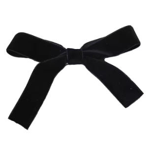 Velvet hair ribbon with clip closure