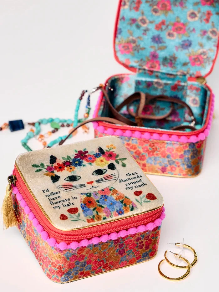 Velvet Jewelry Case - Cat-view 1