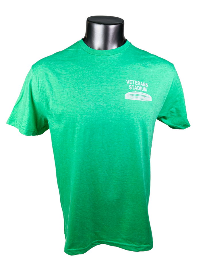 VETERANS STADIUM PHILADELPHIA EAGLES RETRO KELLY GREEN ADULT T-SHIRT